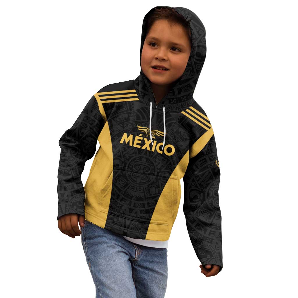 Custom Football 2025 Mexico Kid Hoodie Special Gold Edition