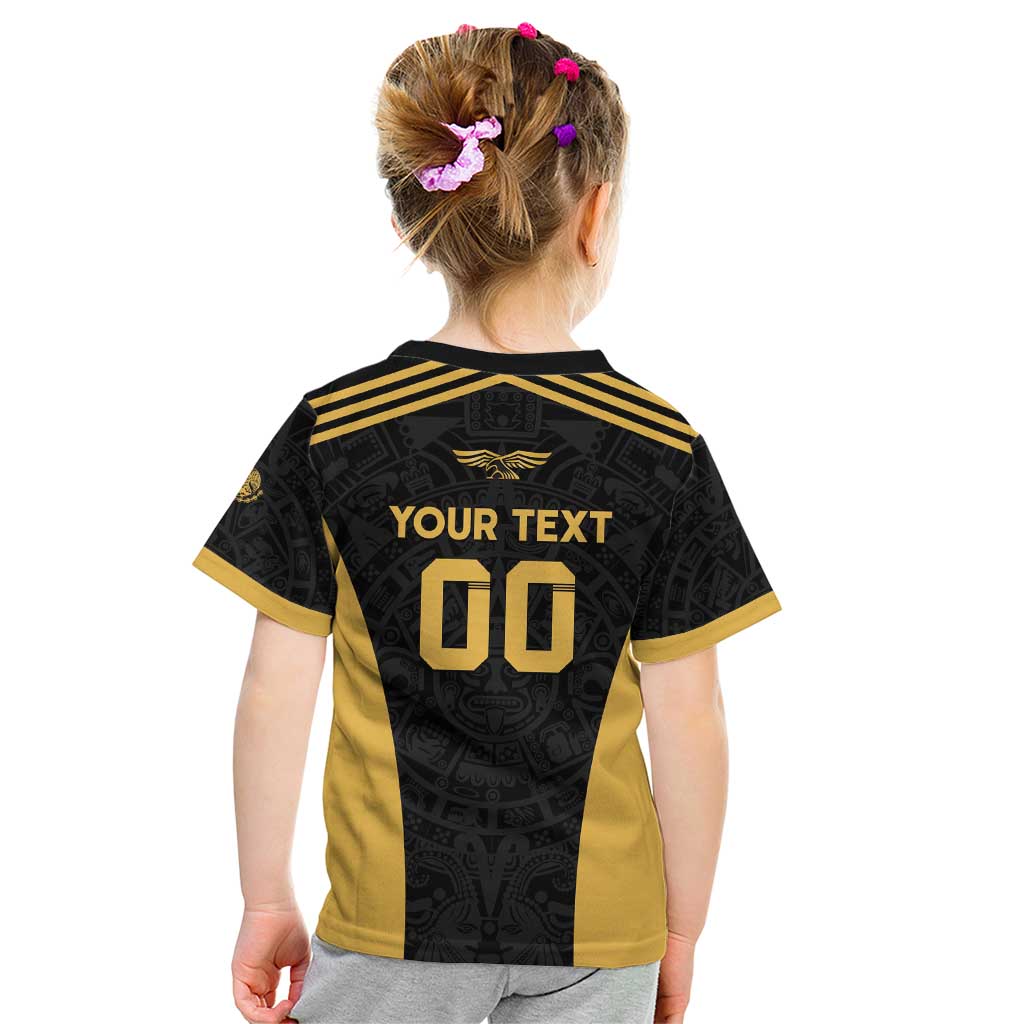 Custom Football 2025 Mexico Kid T Shirt Special Gold Edition