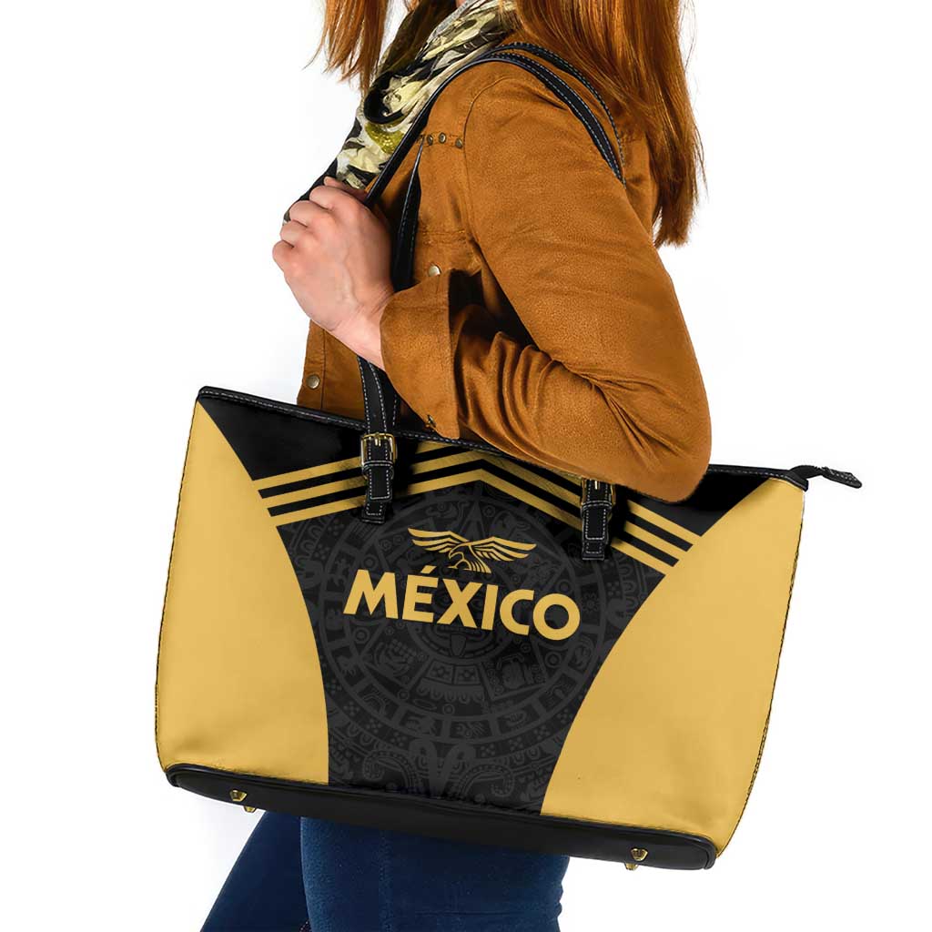 Football 2025 Mexico Leather Tote Bag Special Gold Edition