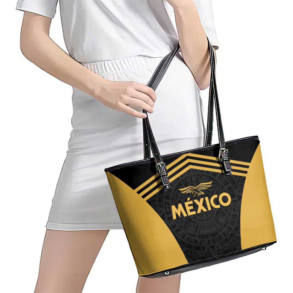 Football 2025 Mexico Leather Tote Bag Special Gold Edition