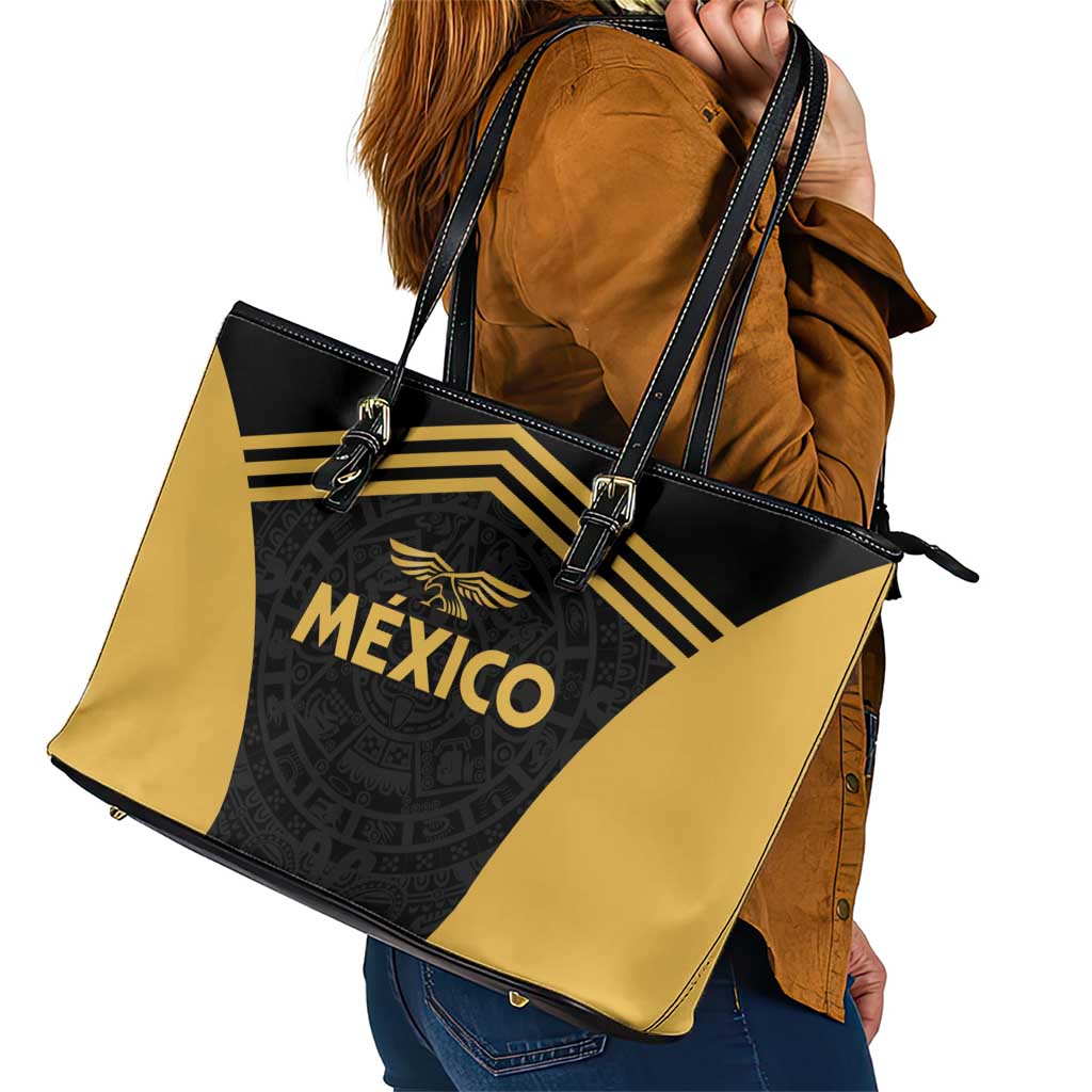 Football 2025 Mexico Leather Tote Bag Special Gold Edition