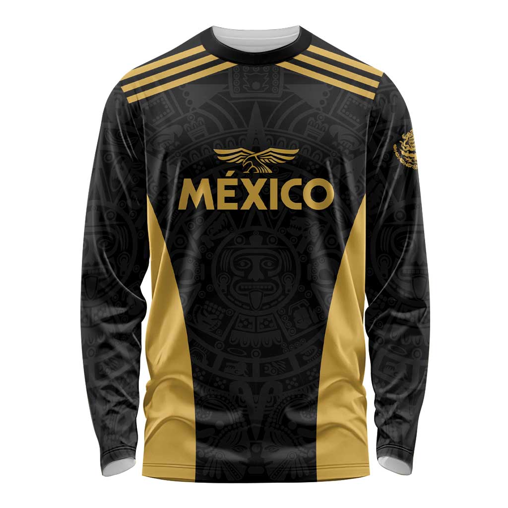 Custom Football 2025 Mexico Long Sleeve Shirt Special Gold Edition