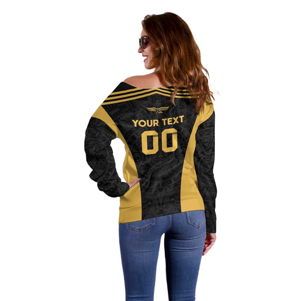 Custom Football 2025 Mexico Off Shoulder Sweater Special Gold Edition