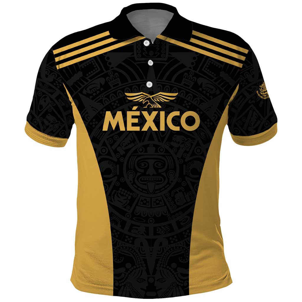 Custom Football 2025 Mexico Polo Shirt Special Gold Edition