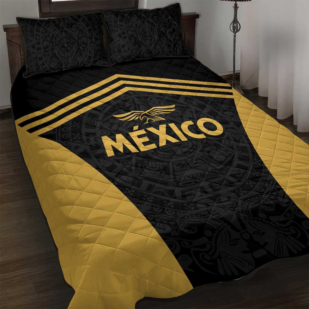 Football 2025 Mexico Quilt Bed Set Special Gold Edition
