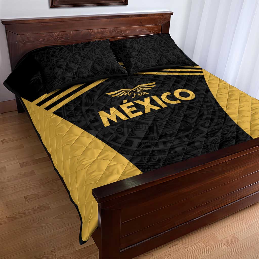 Football 2025 Mexico Quilt Bed Set Special Gold Edition