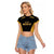 Custom Football 2025 Mexico Raglan Cropped T Shirt Special Gold Edition