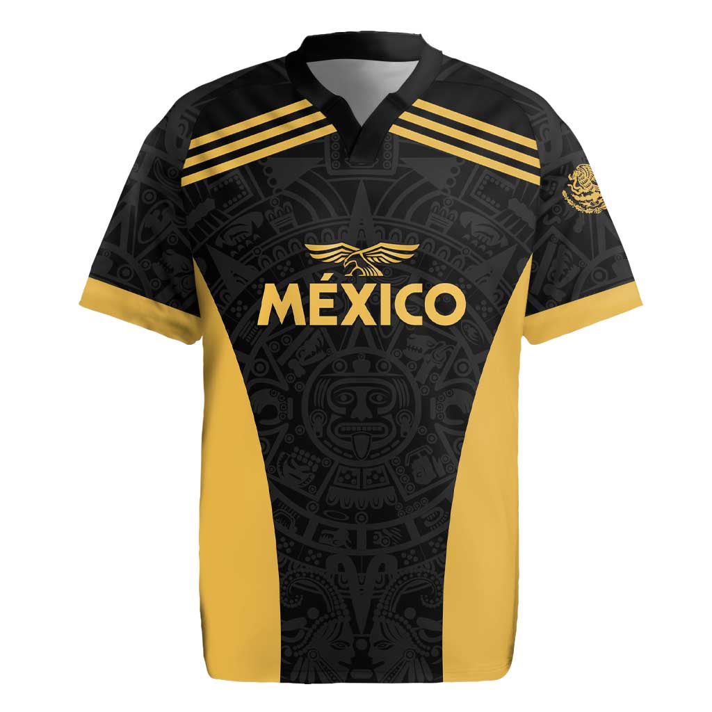 Custom Football 2025 Mexico Rugby Jersey Special Gold Edition