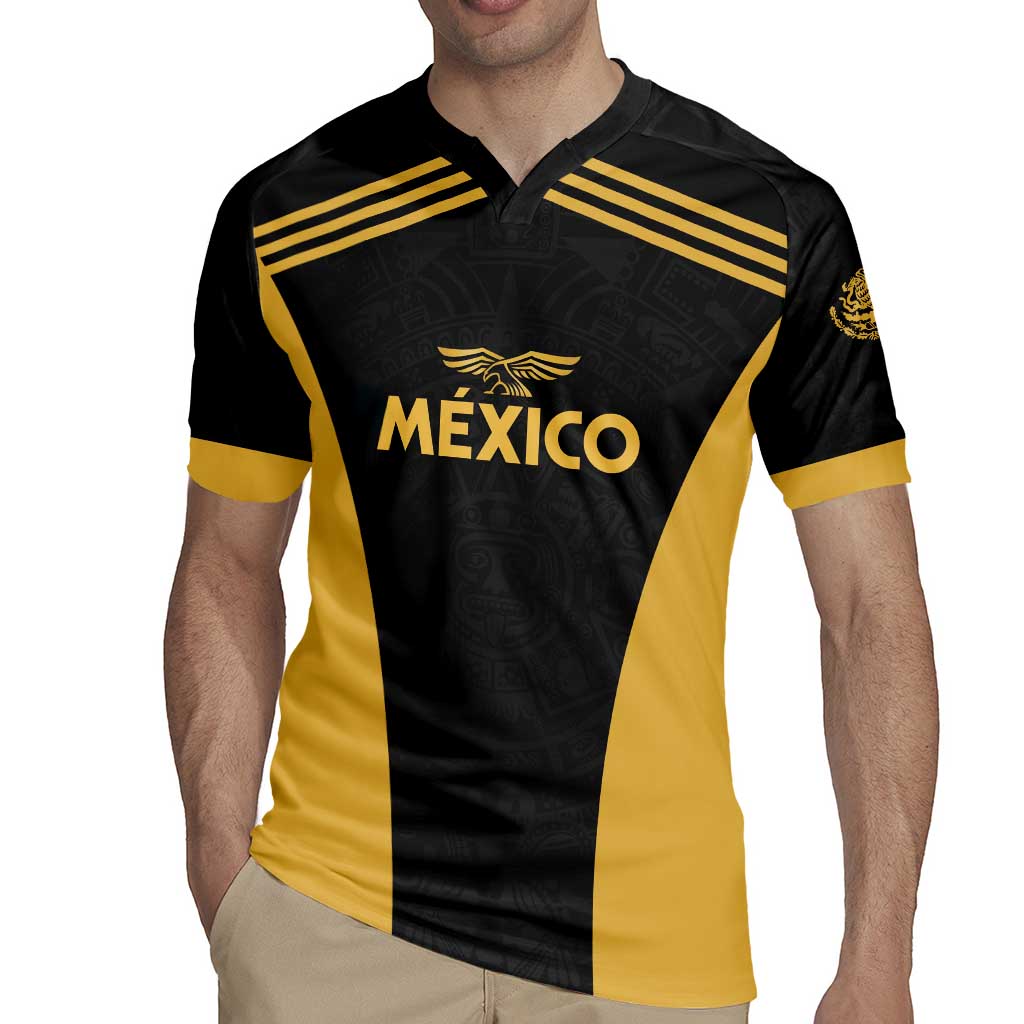 Custom Football 2025 Mexico Rugby Jersey Special Gold Edition