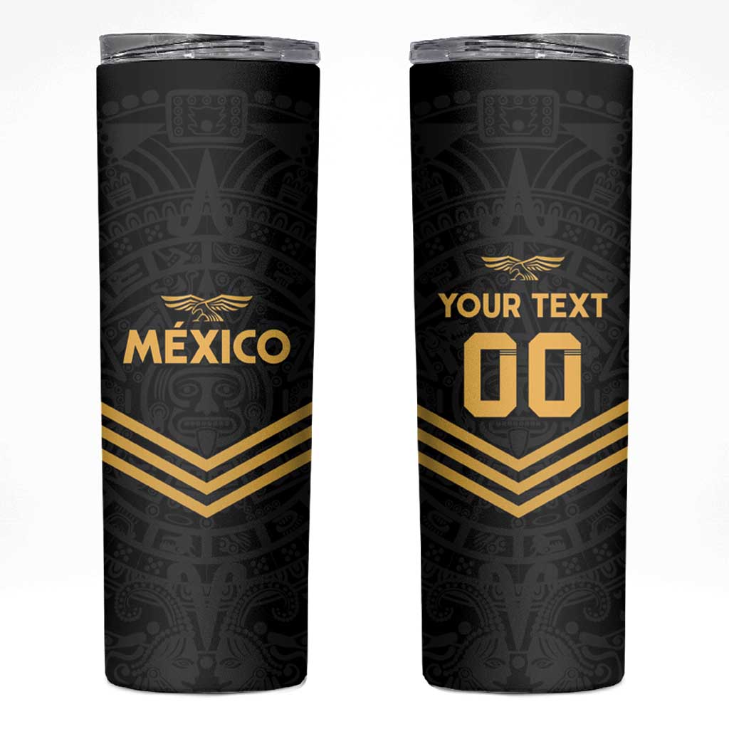 Custom Football 2025 Mexico Skinny Tumbler Special Gold Edition