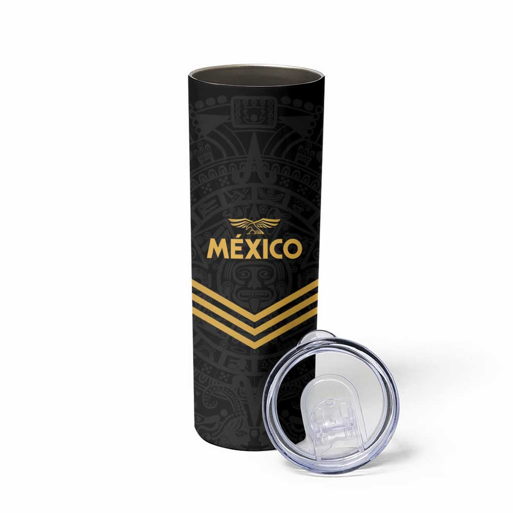 Custom Football 2025 Mexico Skinny Tumbler Special Gold Edition
