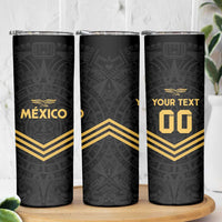 Custom Football 2025 Mexico Skinny Tumbler Special Gold Edition