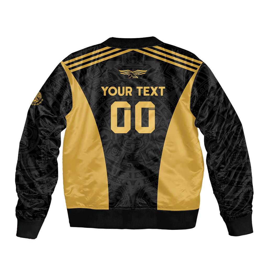 Custom Football 2025 Mexico Sleeve Zip Bomber Jacket Special Gold Edition