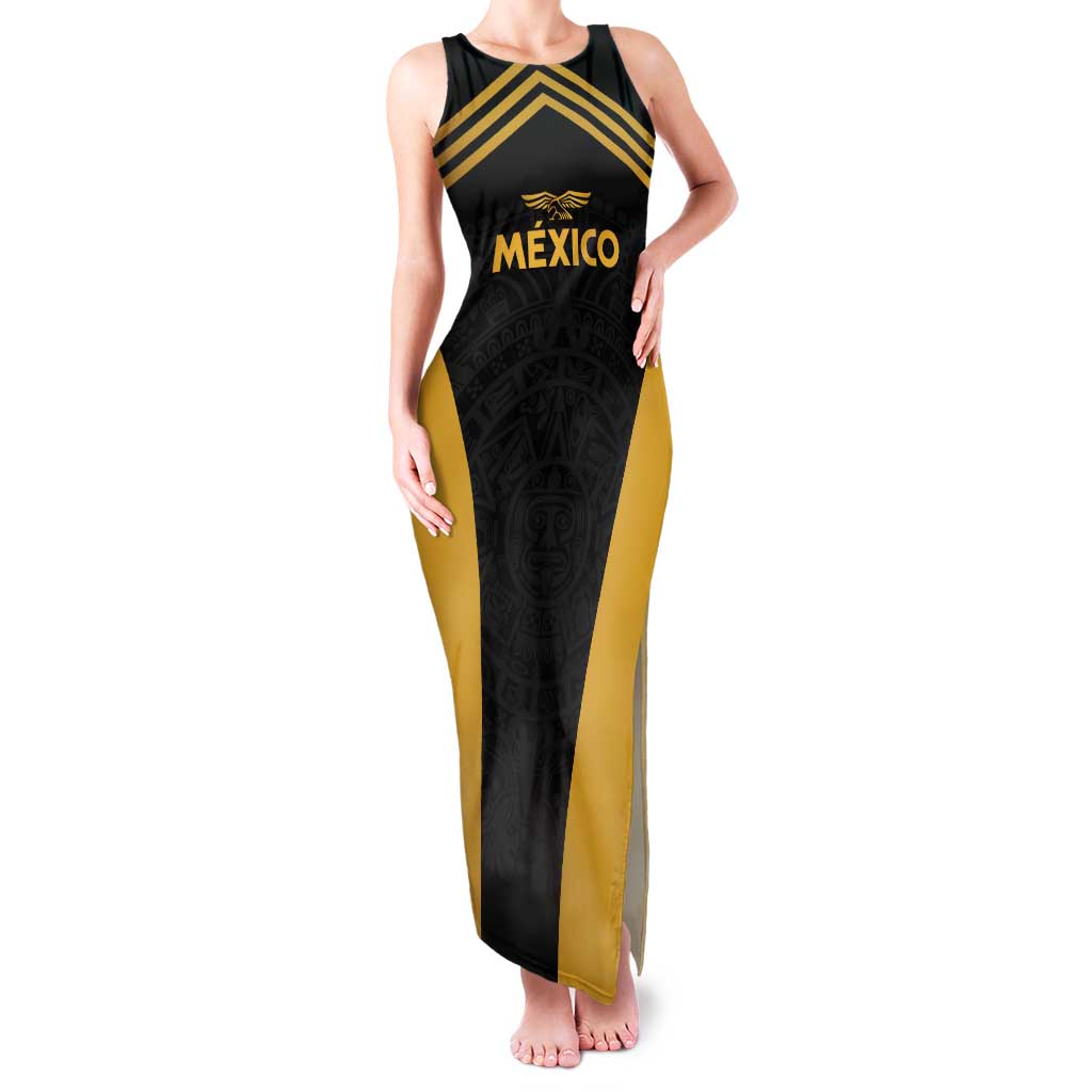Custom Football 2025 Mexico Tank Maxi Dress Special Gold Edition