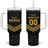 Custom Football 2025 Mexico Tumbler With Handle Special Gold Edition