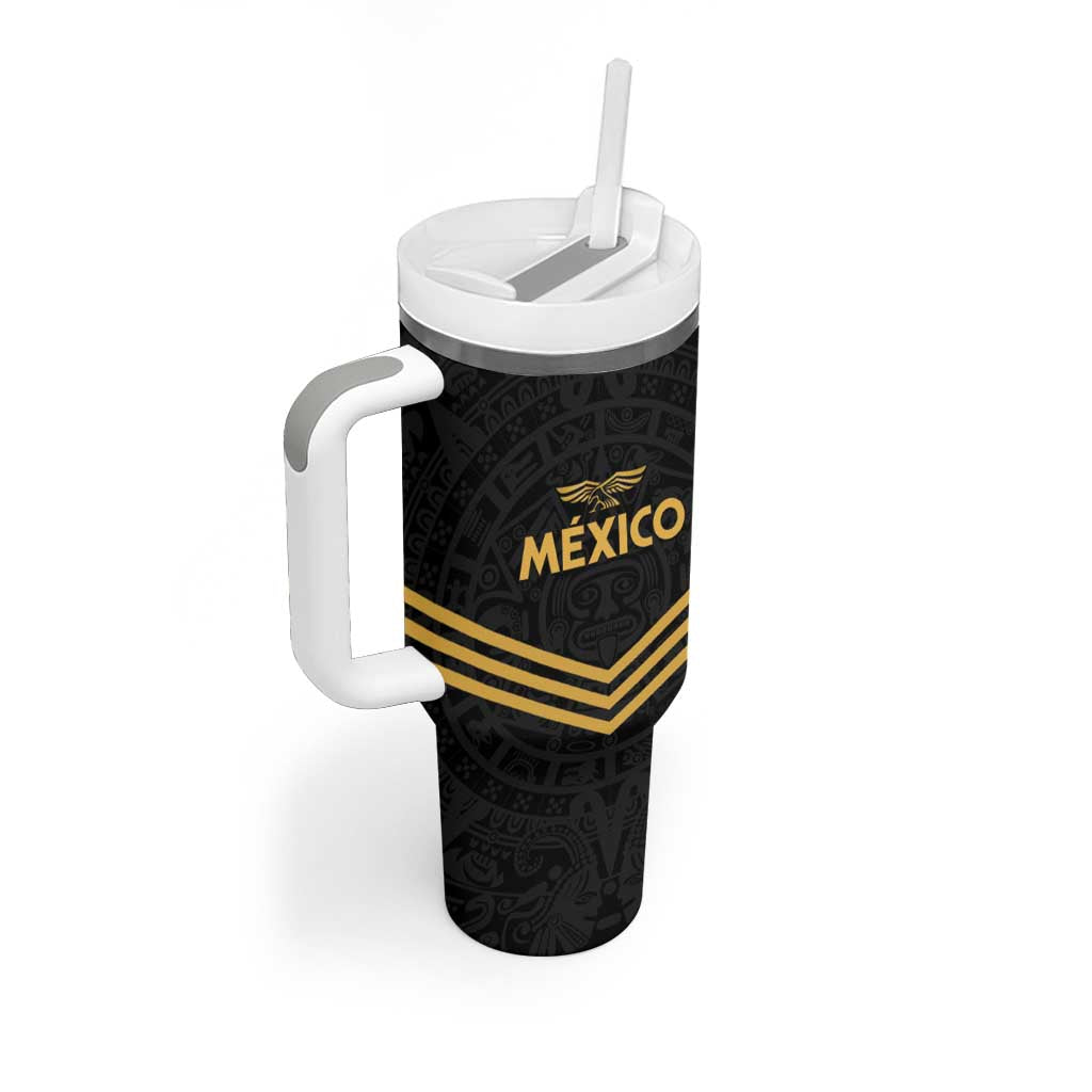 Custom Football 2025 Mexico Tumbler With Handle Special Gold Edition