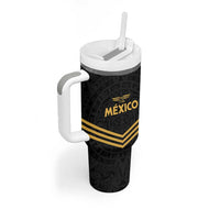 Custom Football 2025 Mexico Tumbler With Handle Special Gold Edition