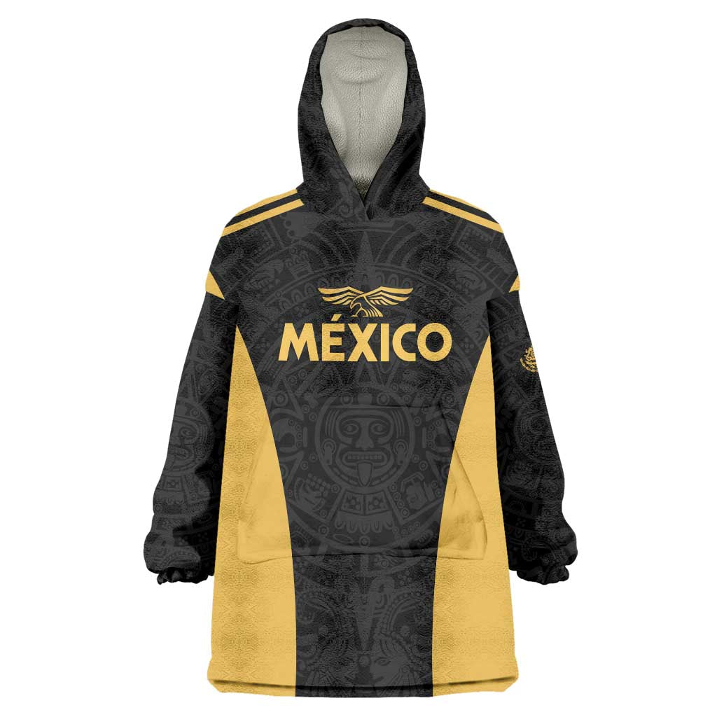 Custom Football 2025 Mexico Wearable Blanket Hoodie Special Gold Edition