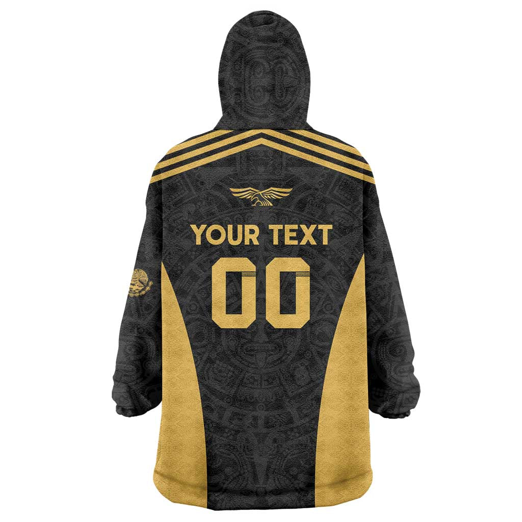 Custom Football 2025 Mexico Wearable Blanket Hoodie Special Gold Edition