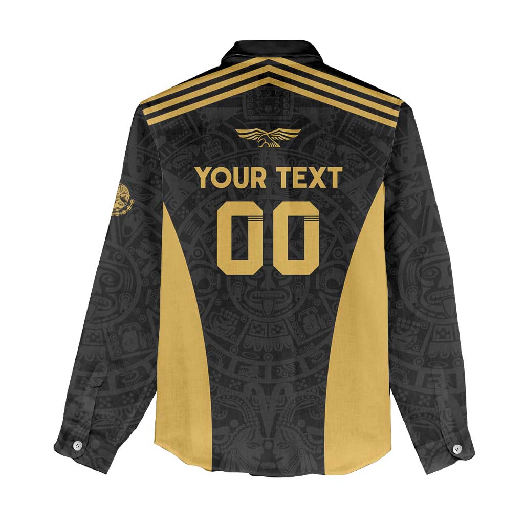 Custom Football 2025 Mexico Women Casual Shirt Special Gold Edition