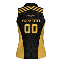 Custom Football 2025 Mexico Women Sleeveless Polo Shirt Special Gold Edition