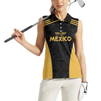 Custom Football 2025 Mexico Women Sleeveless Polo Shirt Special Gold Edition
