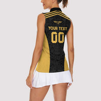 Custom Football 2025 Mexico Women Sleeveless Polo Shirt Special Gold Edition