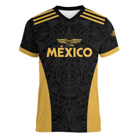 Custom Football 2025 Mexico Women V-Neck T-Shirt Special Gold Edition