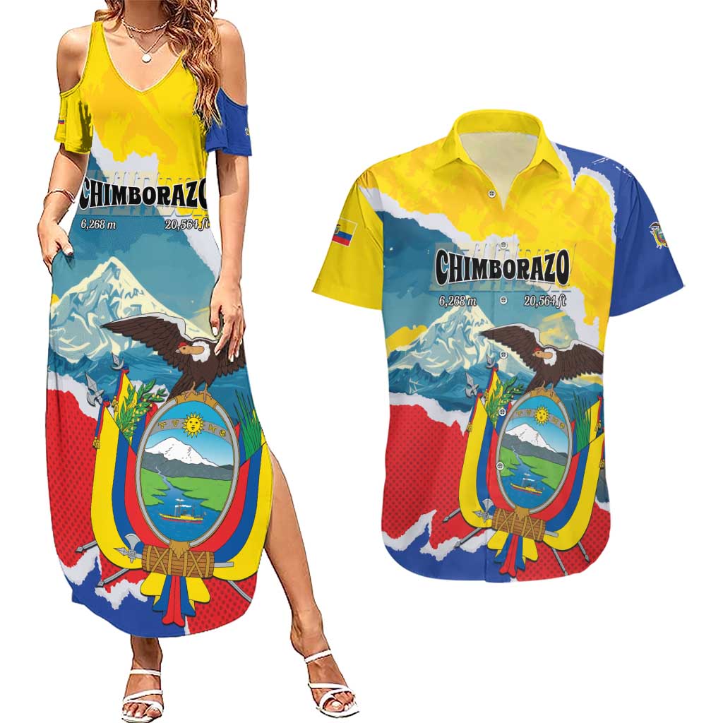 Personalized Ecuador Chimborazo Mountain Couples Matching Summer Maxi Dress and Hawaiian Shirt La Sultana de Los Andes