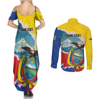 Personalized Ecuador Chimborazo Mountain Couples Matching Summer Maxi Dress and Long Sleeve Button Shirt La Sultana de Los Andes
