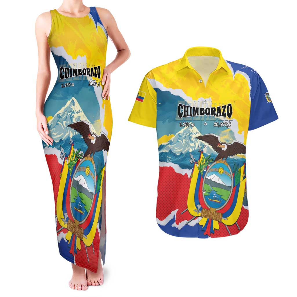 Personalized Ecuador Chimborazo Mountain Couples Matching Tank Maxi Dress and Hawaiian Shirt La Sultana de Los Andes
