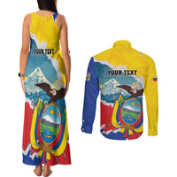 Personalized Ecuador Chimborazo Mountain Couples Matching Tank Maxi Dress and Long Sleeve Button Shirt La Sultana de Los Andes
