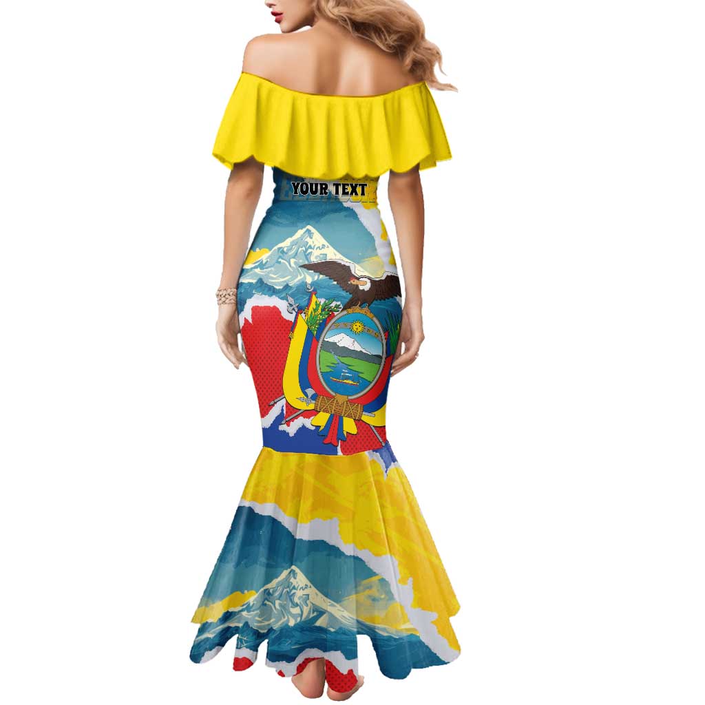 Personalized Ecuador Chimborazo Mountain Family Matching Mermaid Dress and Hawaiian Shirt La Sultana de Los Andes