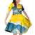 Personalized Ecuador Chimborazo Mountain Family Matching Off Shoulder Short Dress and Hawaiian Shirt La Sultana de Los Andes