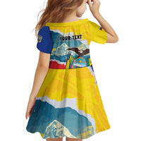 Personalized Ecuador Chimborazo Mountain Family Matching Off Shoulder Short Dress and Hawaiian Shirt La Sultana de Los Andes