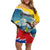 Personalized Ecuador Chimborazo Mountain Family Matching Off Shoulder Short Dress and Hawaiian Shirt La Sultana de Los Andes