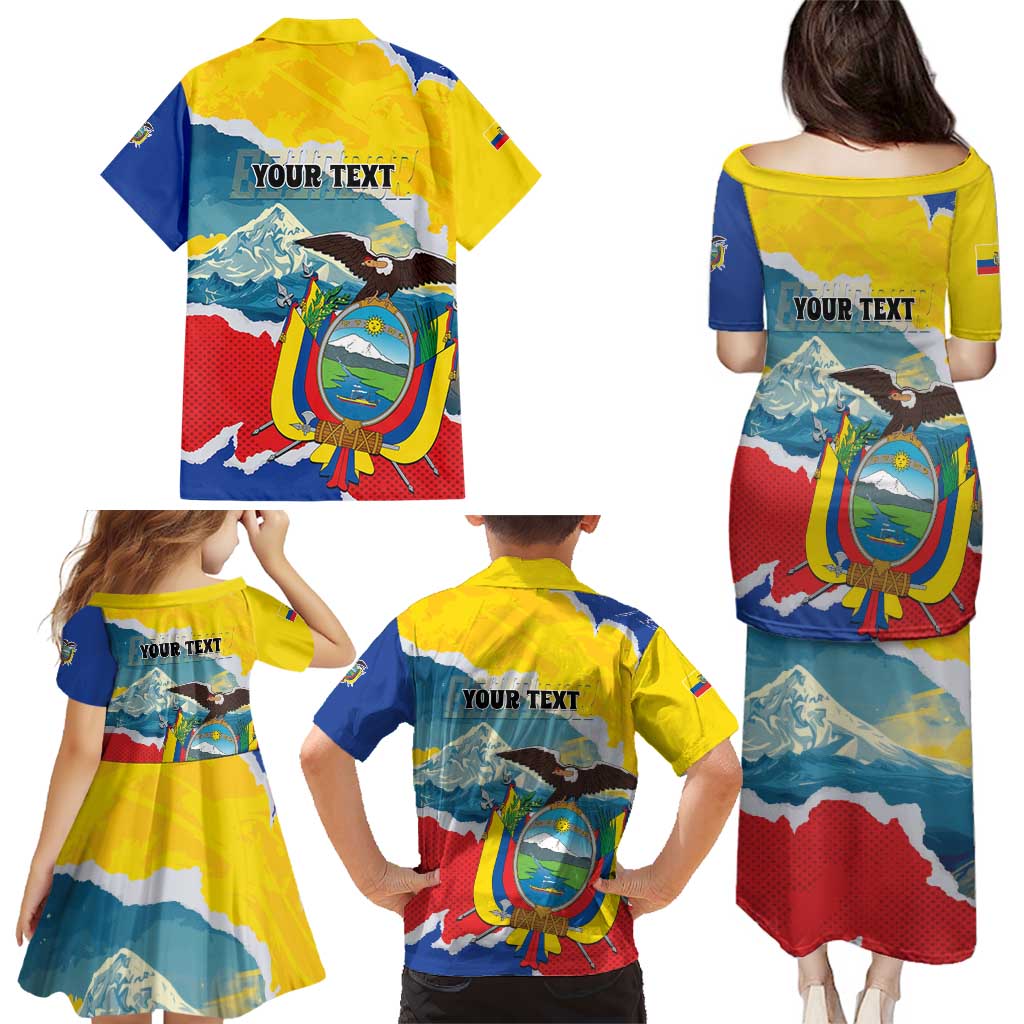 Personalized Ecuador Chimborazo Mountain Family Matching Puletasi and Hawaiian Shirt La Sultana de Los Andes