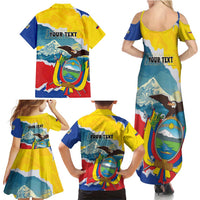 Personalized Ecuador Chimborazo Mountain Family Matching Summer Maxi Dress and Hawaiian Shirt La Sultana de Los Andes