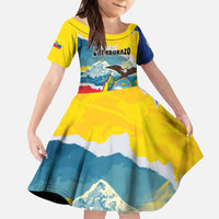 Personalized Ecuador Chimborazo Mountain Kid Short Sleeve Dress La Sultana de Los Andes