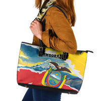 Ecuador Chimborazo Mountain Leather Tote Bag La Sultana de Los Andes