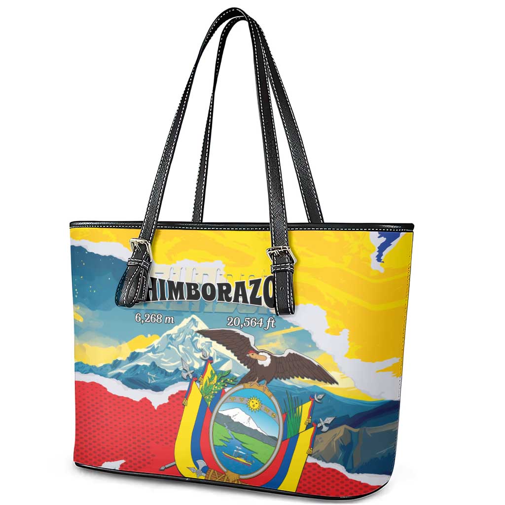 Ecuador Chimborazo Mountain Leather Tote Bag La Sultana de Los Andes