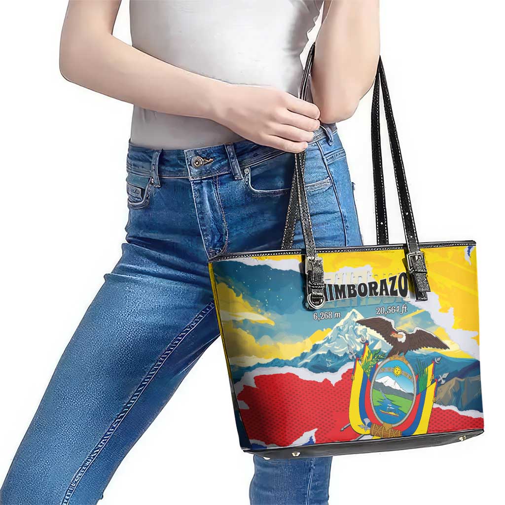 Ecuador Chimborazo Mountain Leather Tote Bag La Sultana de Los Andes