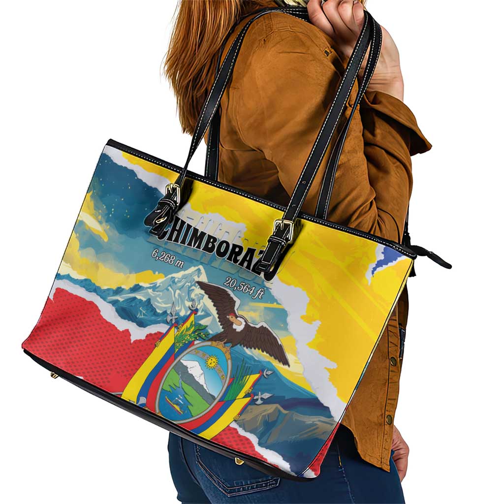 Ecuador Chimborazo Mountain Leather Tote Bag La Sultana de Los Andes