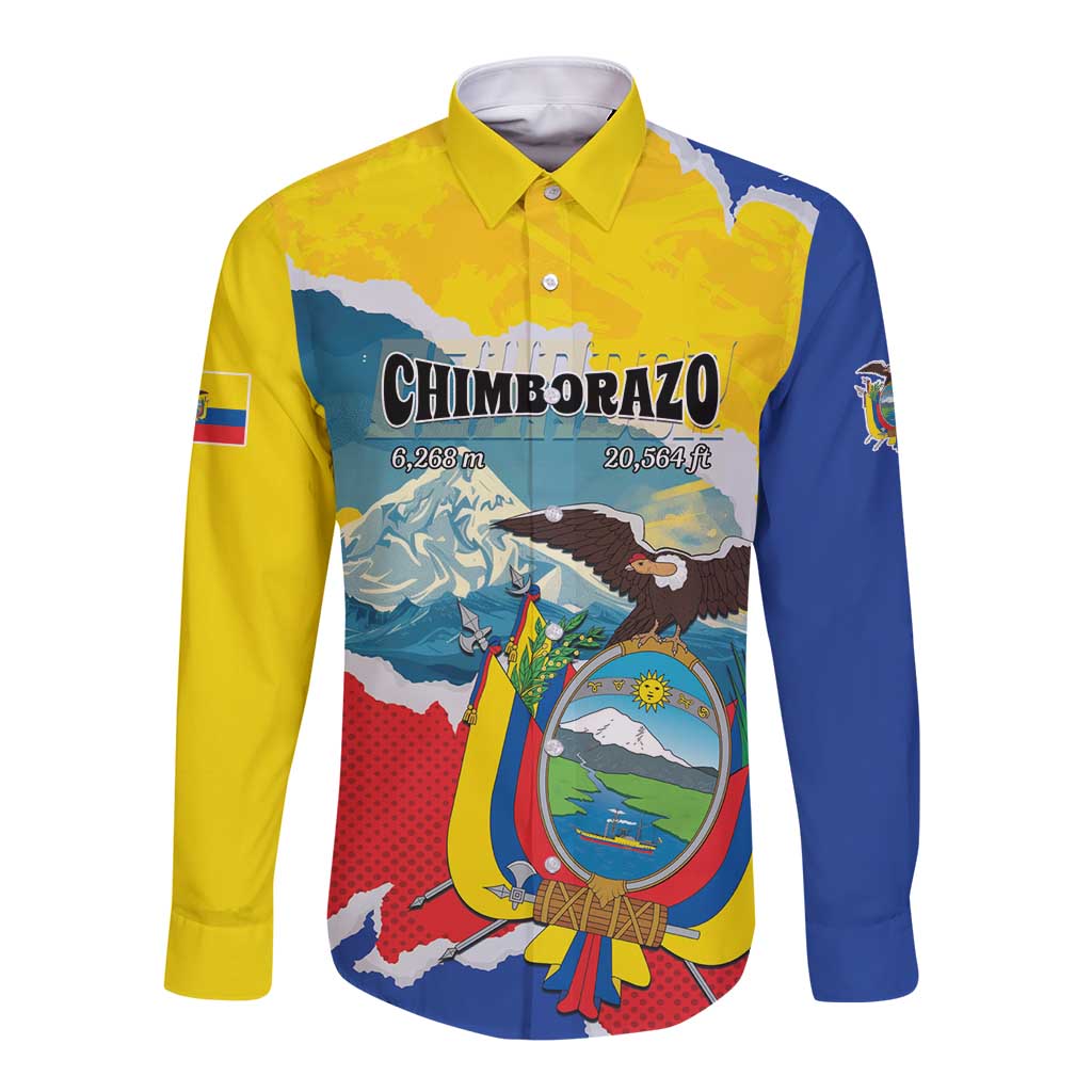 Personalized Ecuador Chimborazo Mountain Long Sleeve Button Shirt La Sultana de Los Andes