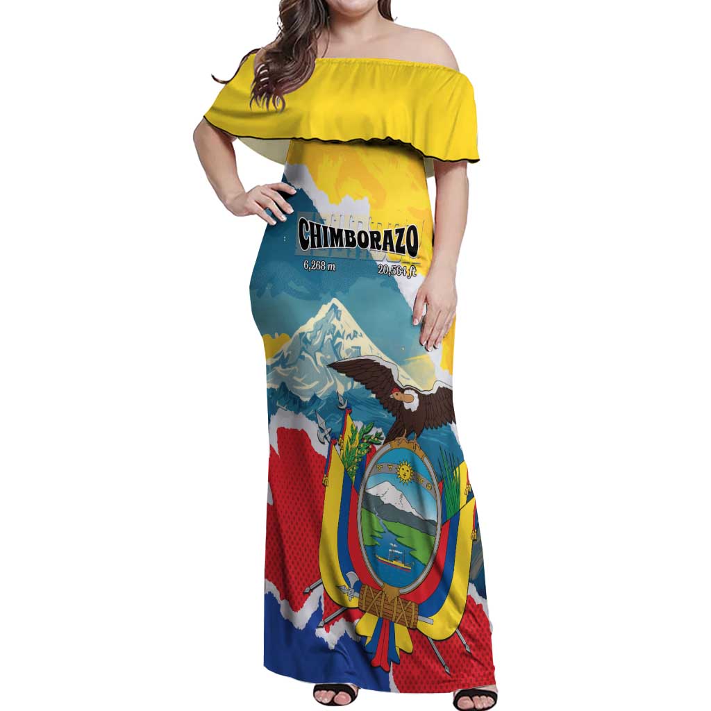 Personalized Ecuador Chimborazo Mountain Off Shoulder Maxi Dress La Sultana de Los Andes