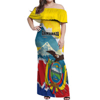 Personalized Ecuador Chimborazo Mountain Off Shoulder Maxi Dress La Sultana de Los Andes