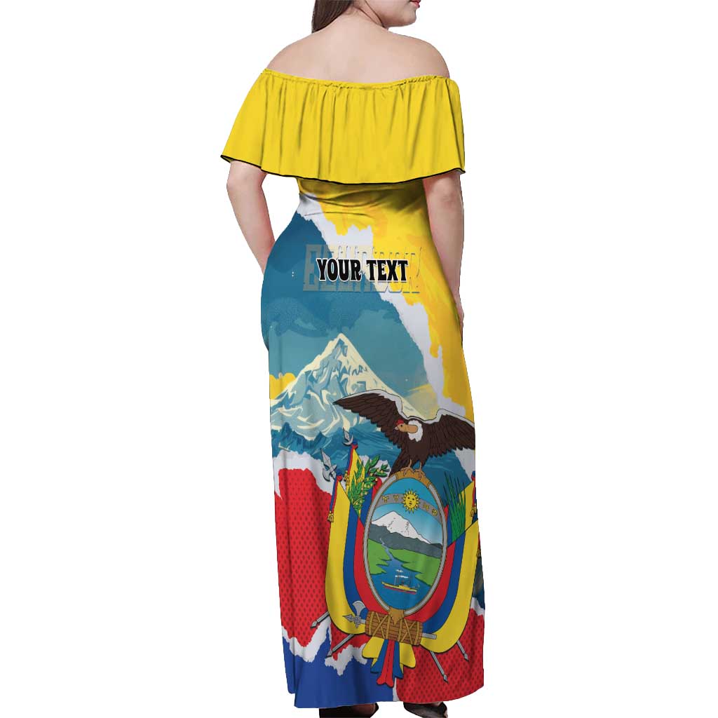 Personalized Ecuador Chimborazo Mountain Off Shoulder Maxi Dress La Sultana de Los Andes