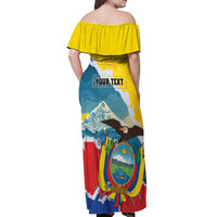 Personalized Ecuador Chimborazo Mountain Off Shoulder Maxi Dress La Sultana de Los Andes
