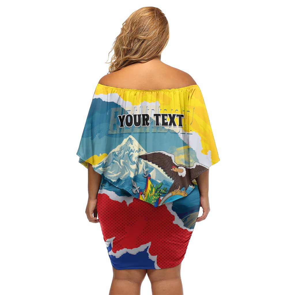 Personalized Ecuador Chimborazo Mountain Off Shoulder Short Dress La Sultana de Los Andes