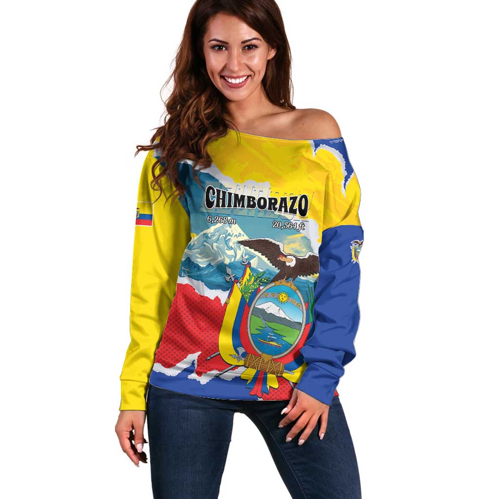Personalized Ecuador Chimborazo Mountain Off Shoulder Sweater La Sultana de Los Andes